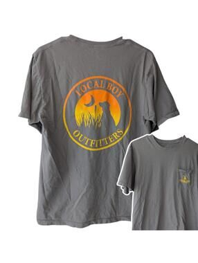 Local Boy Outfitters Pocket Tee M Gray Dog Carolina Moon Sunset Graphic Coastal